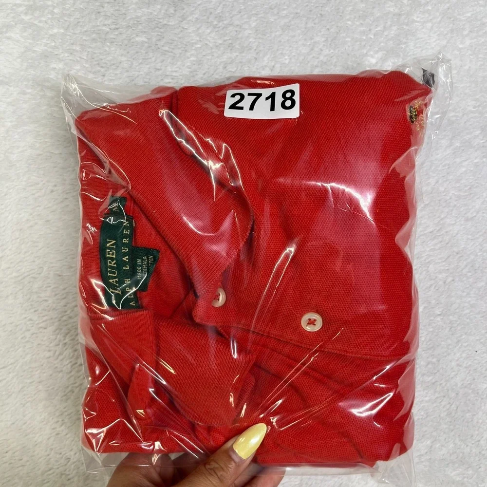 Lauren Ralph Lauren Polo Shirt Men's Red Long Sleeve‎ Rugby Classic - Medium